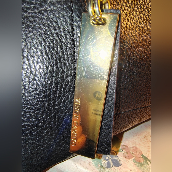 Vince Camuto Pebble Leather Black Handbag - Picture 5 of 8